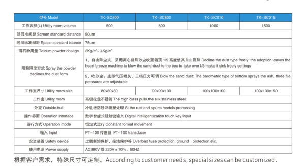 砂尘试验箱规格参数